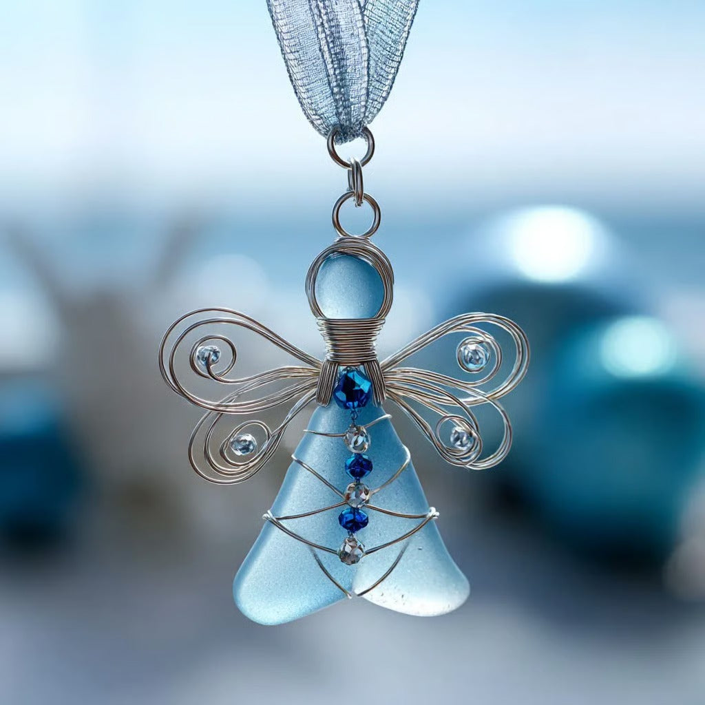 Handmade Sea Glass Angel Ornament