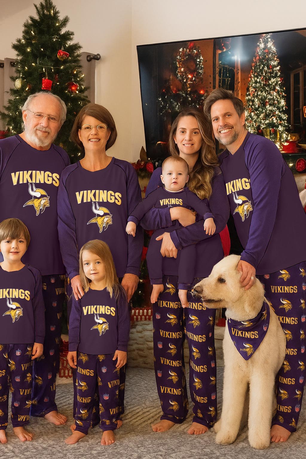 Minnesota Vikings Family Holiday Pajamas Set