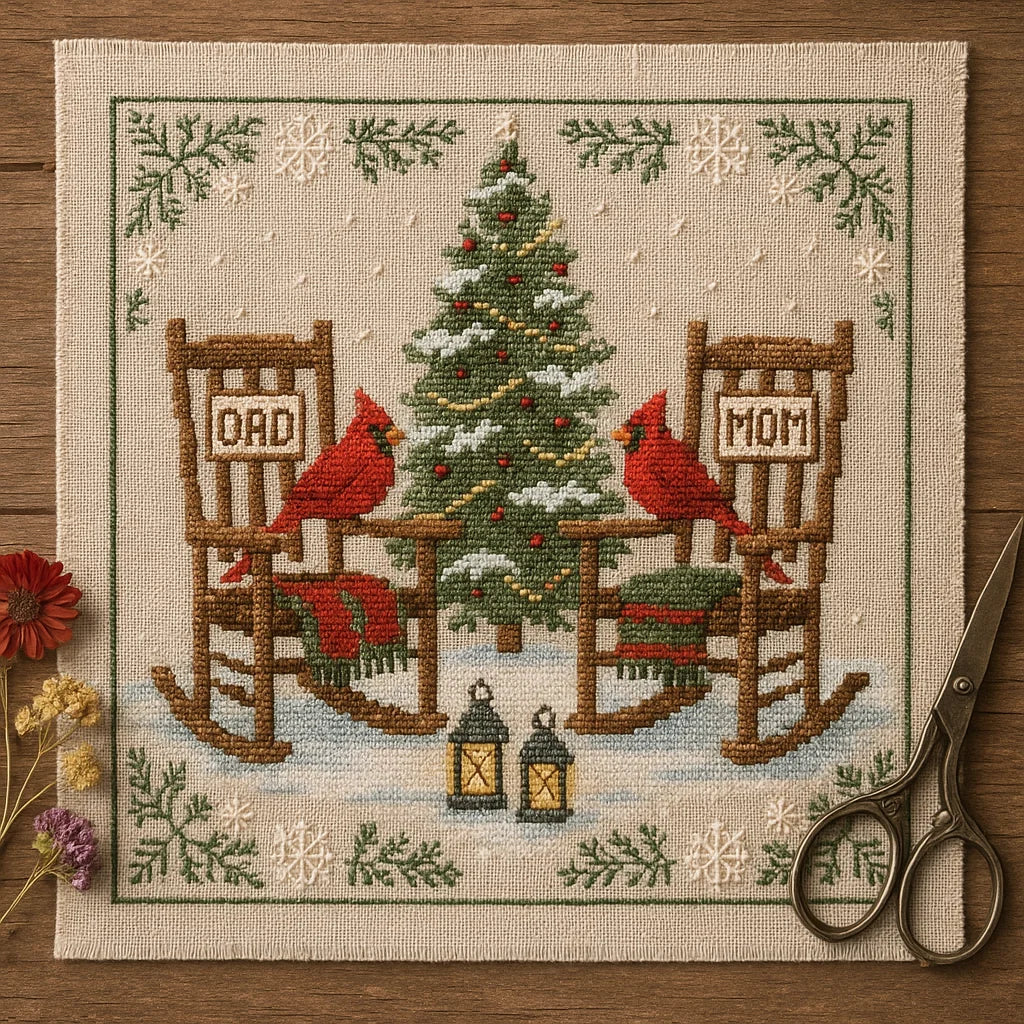 Christmas Rocking Chairs Cross Stitch Kit