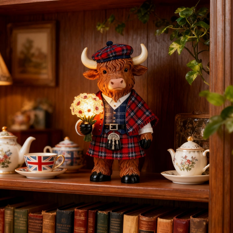 Scottish Highland Cow Bouquet Lamp